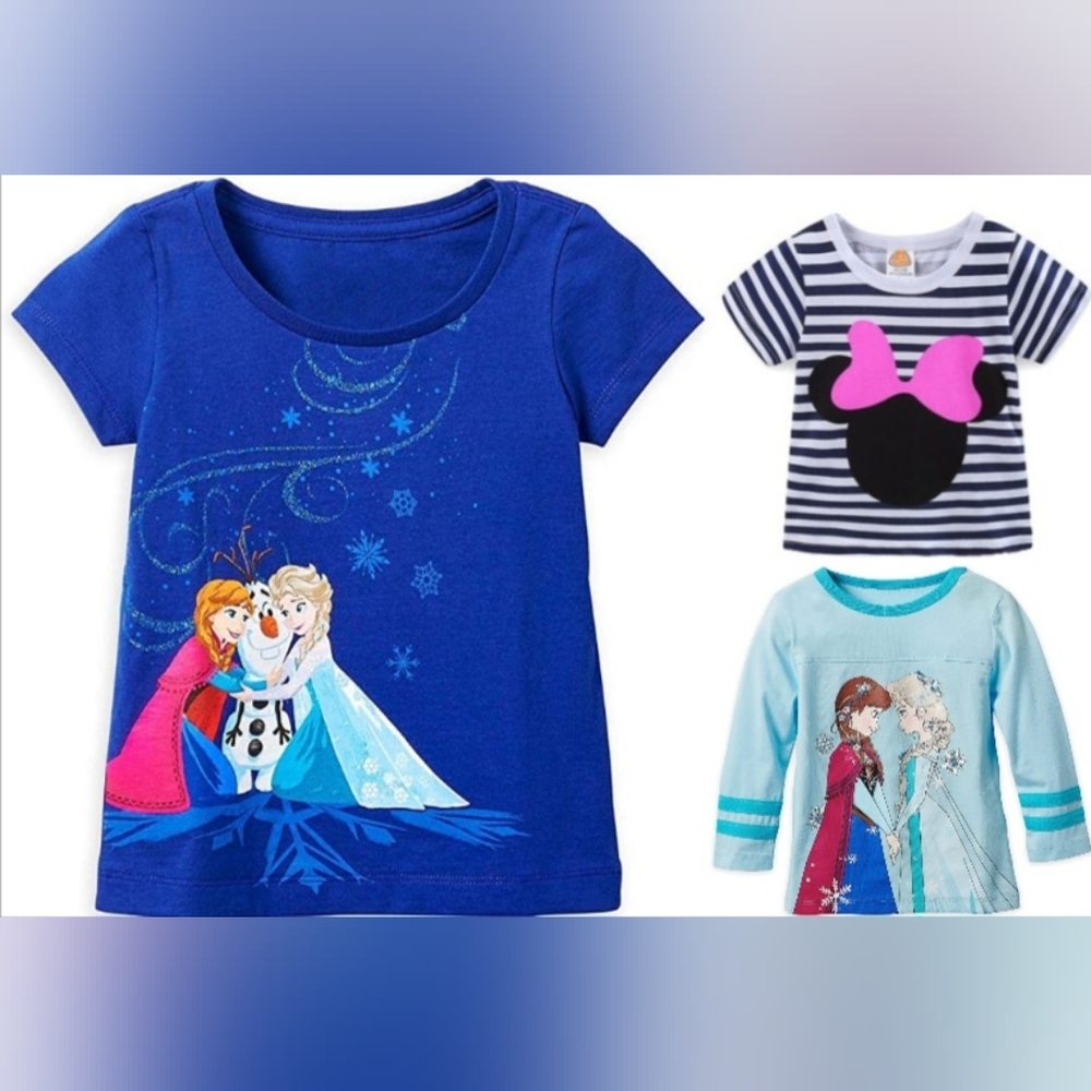 Disney Frozen & Minnie Mouse Shirts Set of 3! Size 4t